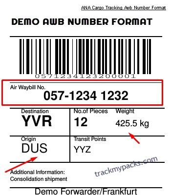 ANA Cargo Tracking Awb Number Format