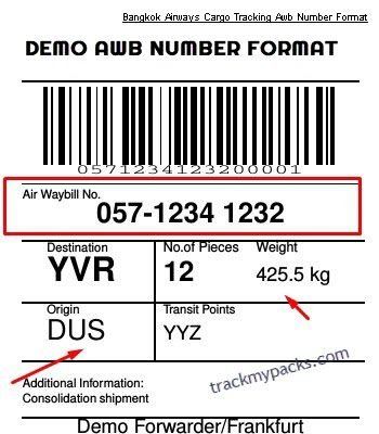 Bangkok Airways Cargo Tracking Awb Number Format